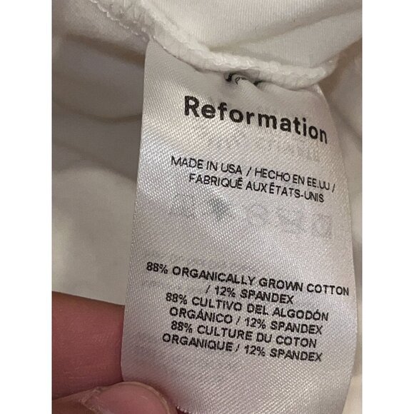 Reformation White Square Neck Stretch Tank Sleeveless Pullover Women Top Size L - Picture 16 of 16